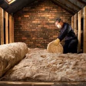 Free loft insulation being installed